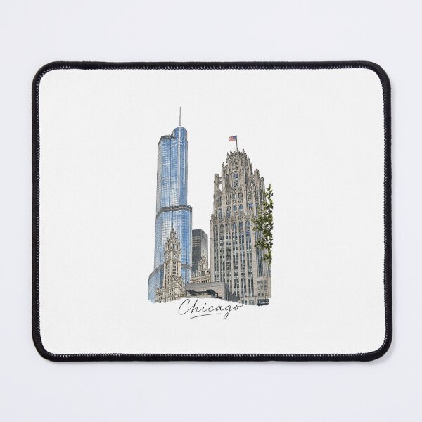 Item preview, Chicago Skyline Watercolor Illustration | Downtown Buildings on the River designed and sold by iCreationz.