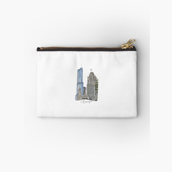 Item preview, Chicago Skyline Watercolor Illustration | Downtown Buildings on the River designed and sold by iCreationz.