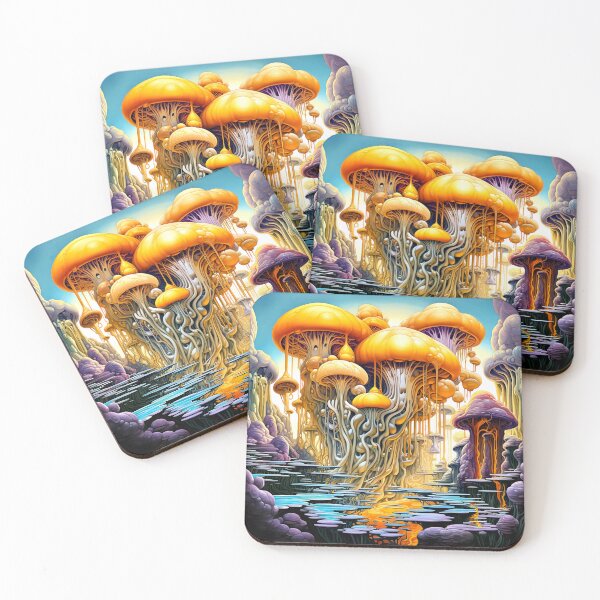 Item preview, Cosmic Fantasy Psychedelic Mushrooms Imaginary Universe Art designed and sold by DEC02.