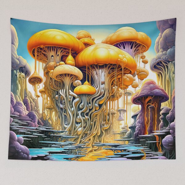 Item preview, Cosmic Fantasy Psychedelic Mushrooms Imaginary Universe Art designed and sold by DEC02.