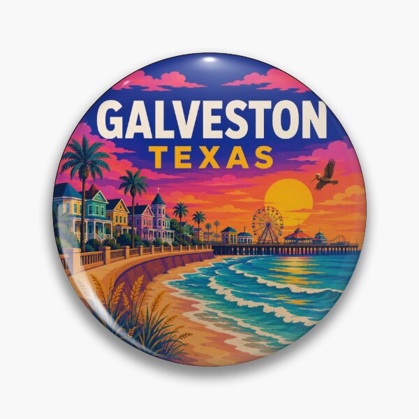 Item preview, Retro Galveston Texas Gulf Coast Sunset designed and sold by SimplyJasper.