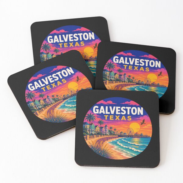 Item preview, Retro Galveston Texas Gulf Coast Sunset designed and sold by SimplyJasper.