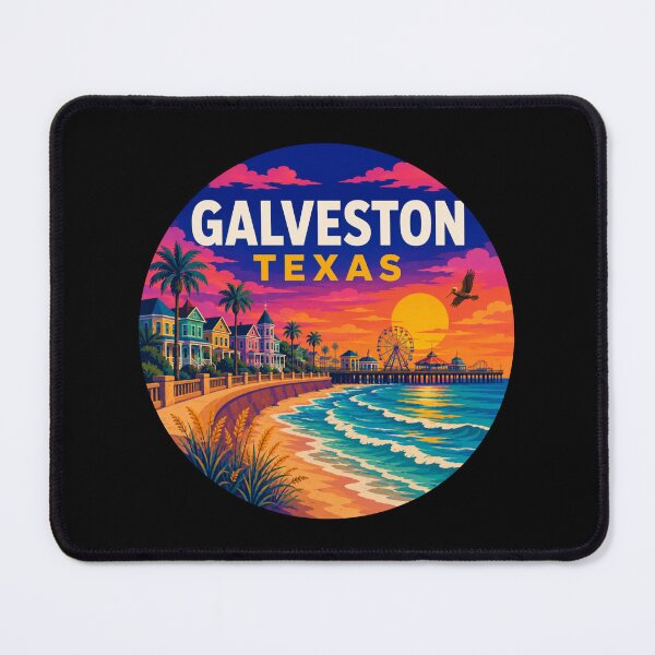 Item preview, Retro Galveston Texas Gulf Coast Sunset designed and sold by SimplyJasper.