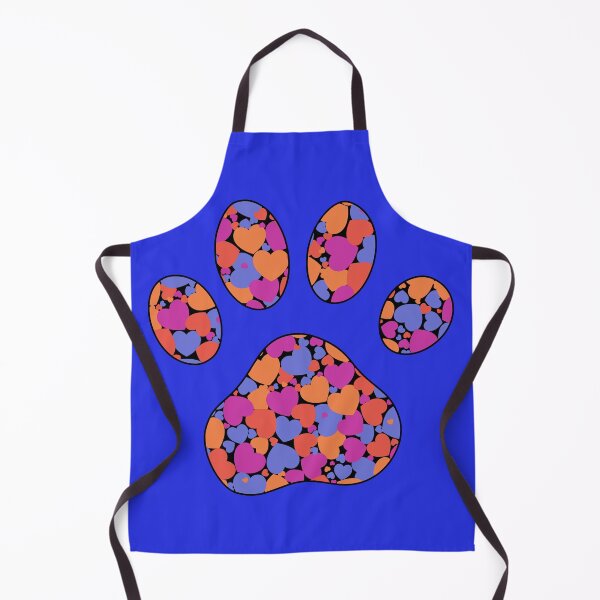 Item preview, Puppy Dog Love Paw Print with Multicolored Hearts Blue designed and sold by InkyCorvid.