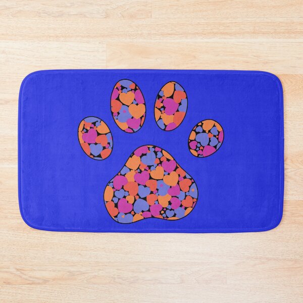 Item preview, Puppy Dog Love Paw Print with Multicolored Hearts Blue designed and sold by InkyCorvid.