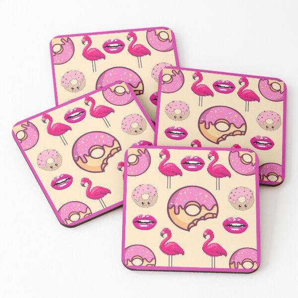 Item preview, Pink Flamingos Donuts And Lips Pattern designed and sold by Azurart2.
