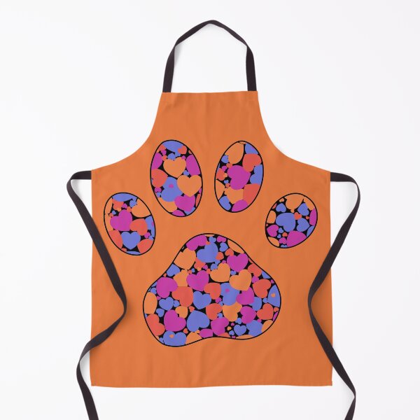 Item preview, Puppy Dog Love Paw Print with Multicolored Hearts Orange designed and sold by InkyCorvid.