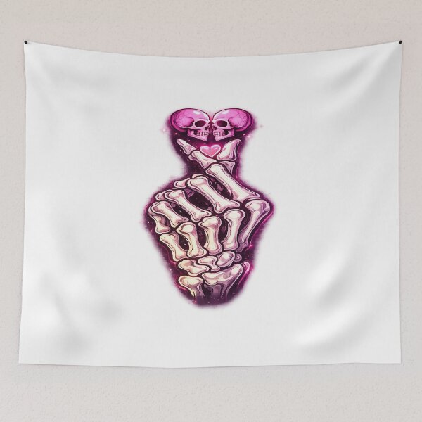 Item preview, Neon Skeleton Heart Hand Gothic Art designed and sold by VYBORA Studio.