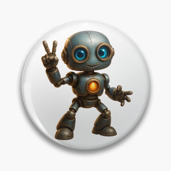 Item preview, Friendly Robot Peace Sign – Positive Vibes designed and sold by Yomere.
