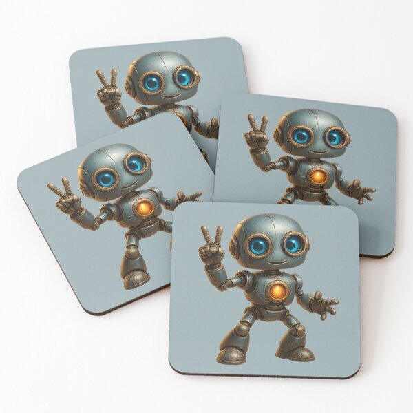 Item preview, Friendly Robot Peace Sign – Positive Vibes designed and sold by Yomere.