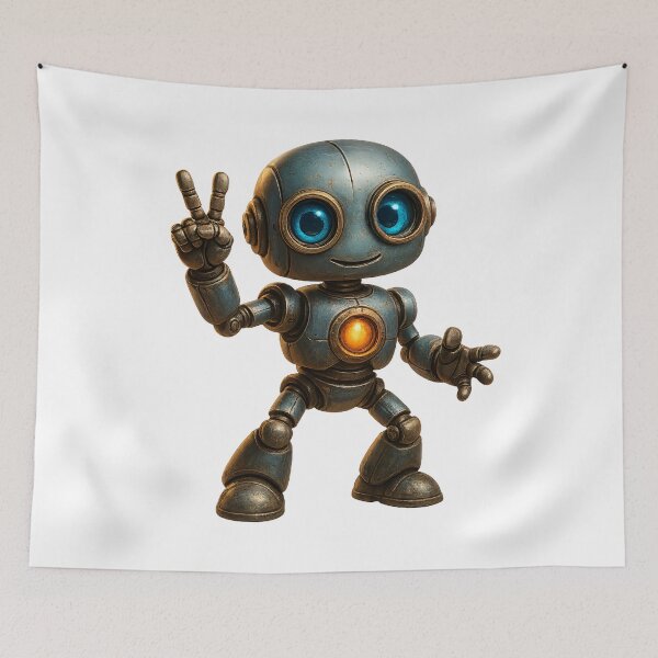 Item preview, Friendly Robot Peace Sign – Positive Vibes designed and sold by Yomere.