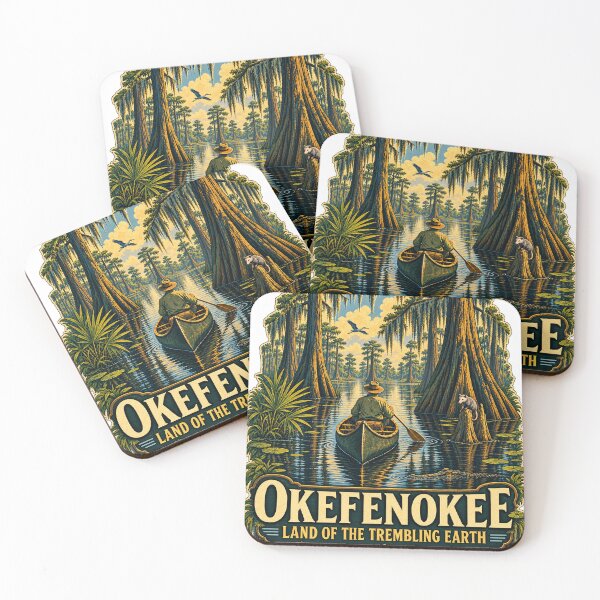 Artikelvorschau, Okefenokee-Sumpf – Land der bebenden Erde – Vintage-Reiseposter entworfen und verkauft von Past in Threads.