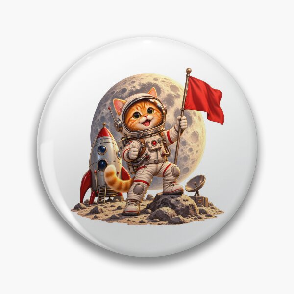 Item preview, Cute Cat Astronaut Lunar Adventure – Vintage Space Cat designed and sold by builtforyou.