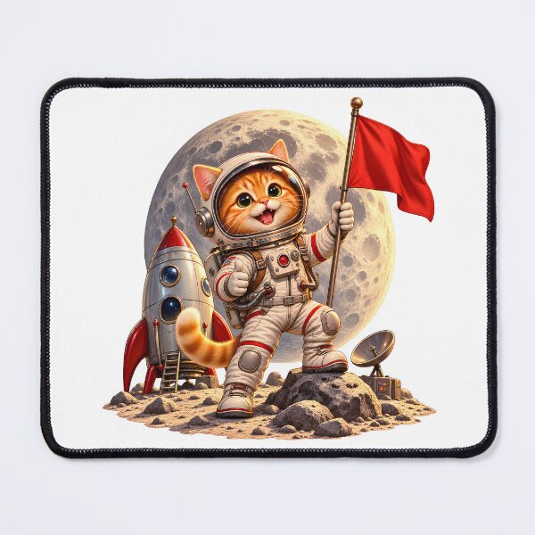 Item preview, Cute Cat Astronaut Lunar Adventure – Vintage Space Cat designed and sold by builtforyou.