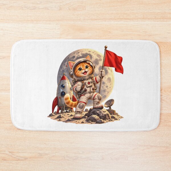 Item preview, Cute Cat Astronaut Lunar Adventure – Vintage Space Cat designed and sold by builtforyou.