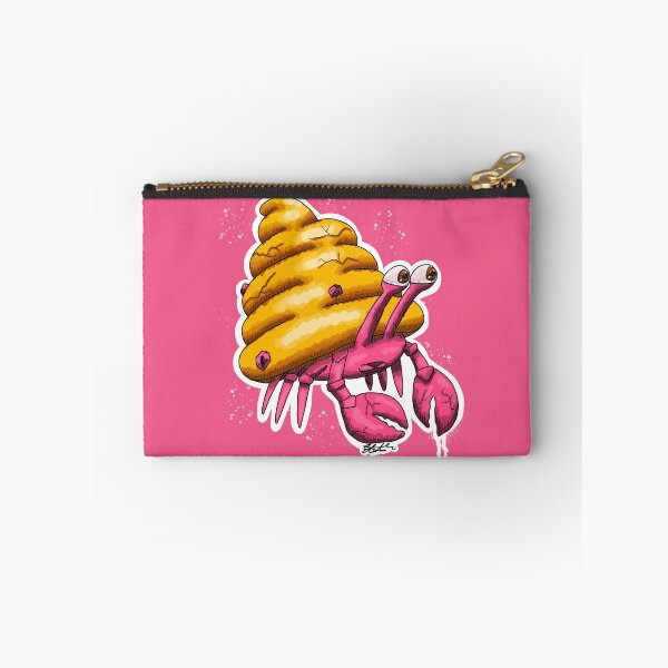 Item preview, Pink Hermit Crab with Yellow Shell – Cute Ocean Art designed and sold by TheMossAndMermaid.