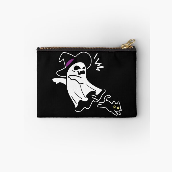 Item preview, Ghost Gets Spooked by a Black Cat - Funny Halloween Art_BK designed and sold by AckeeWolf.