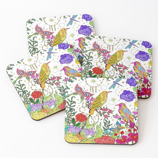 Item preview, Enchanted Night Garden Birds Butterflies Floral Folk Art designed and sold by wdsret.