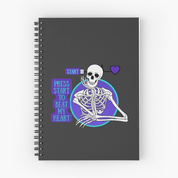 Item preview, Gamer Spooky Halloween Skeleton Press Start To Beat My Heart designed and sold by aliyeus.