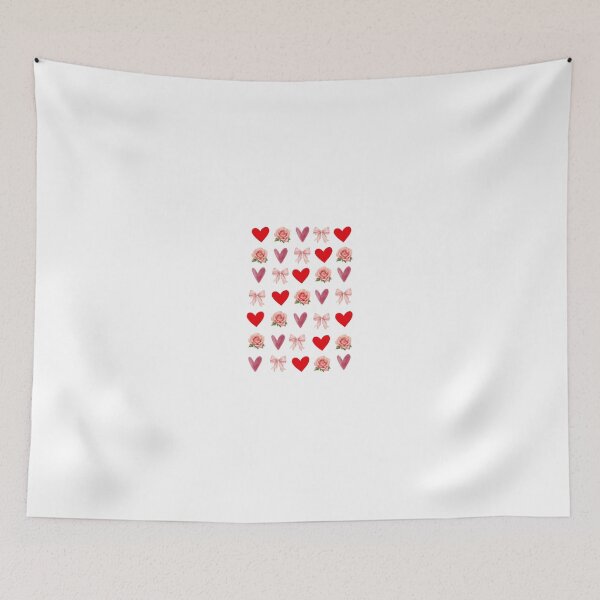 Item preview, Aesthetic pattern of hearts and romantic bows designed and sold by LoreGaleano.