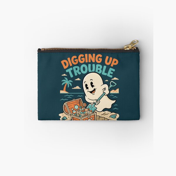 Item preview, "Digging Up Trouble" Ghost Treasure Beach Halloween Coastal Design designed and sold by Sea Gem.
