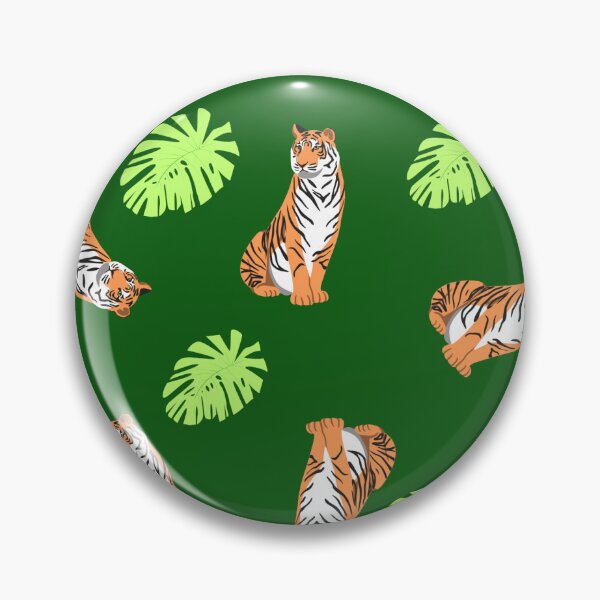 Item preview, Tropical pattern of tigers and leaves designed and sold by LoreGaleano.