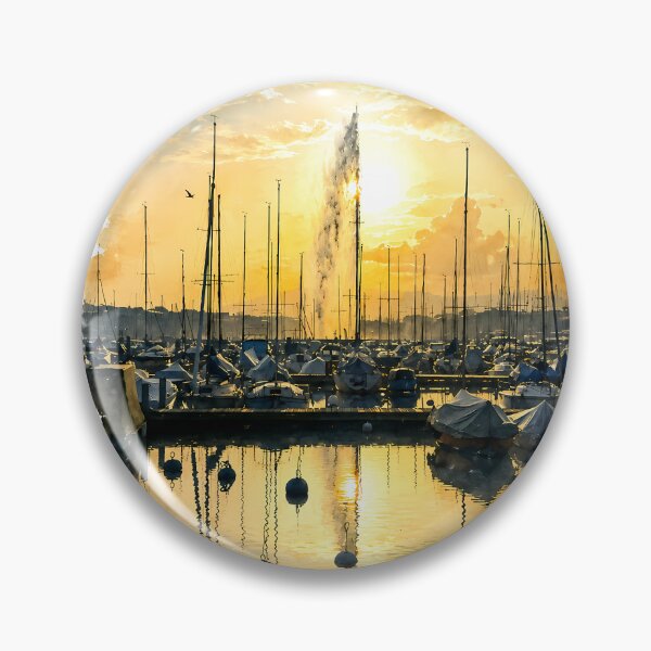Item preview, Geneva Jet d'Eau - Switzerland Digital Watercolor art designed and sold by SlavaArt.