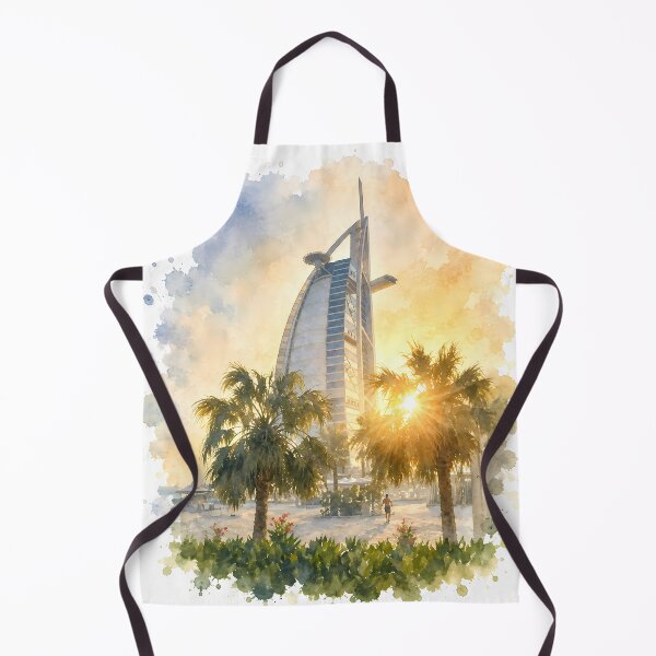 Item preview, Dubai Burj Al Arab - Sunset Digital Watercolor Art designed and sold by SlavaArt.