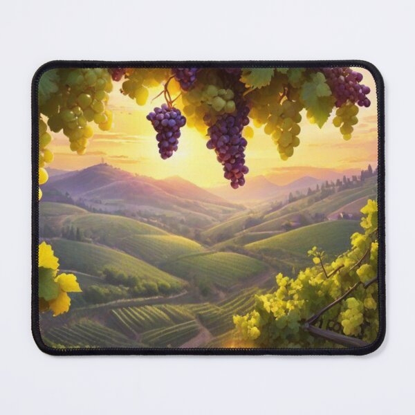Item preview, Golden Harvest - Lush vineyard, grapes and festive table at sunset designed and sold by NeyhineAngelionShop.