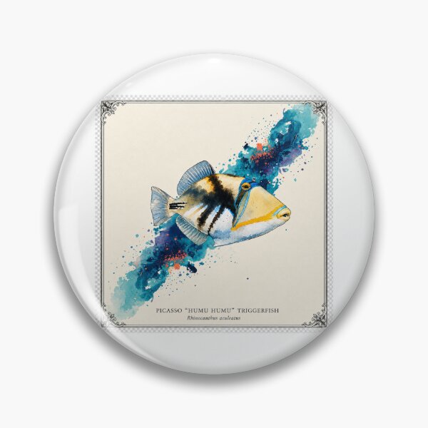 Item preview, Picasso Humu Humu Triggerfish Watercolor Marine Art designed and sold by KenworksDigital.