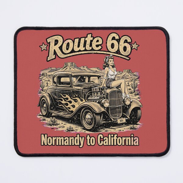 Item preview, Route 66 Road Trip T-Shirt - Normandy to California designed and sold by Normandy Road Heritage™ - Vintage Garage Art.