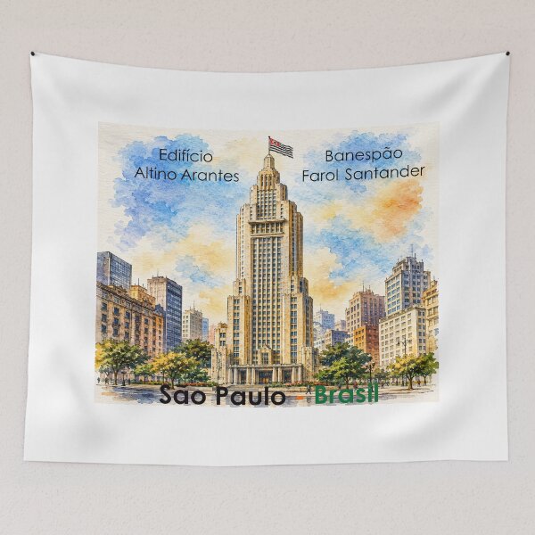 Item preview, Edificio Altino Arantes Banespa Farol Santander – Sao Paulo Watercolor Art designed and sold by Sampa In Focus.