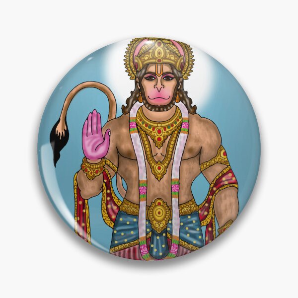Item preview, Lord Hanuman Digital Drawing | Powerful Hindu God Devotional Artwork designed and sold by Harshit_Digital_Arts.