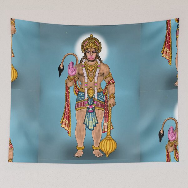 Item preview, Lord Hanuman Digital Drawing | Powerful Hindu God Devotional Artwork designed and sold by Harshit_Digital_Arts.