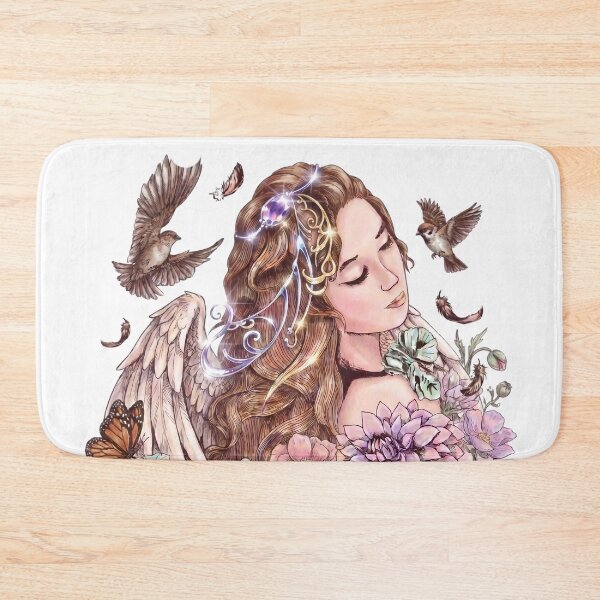 Item preview, Botanical Angel Cottagecore Floral Art designed and sold by Clownimages.