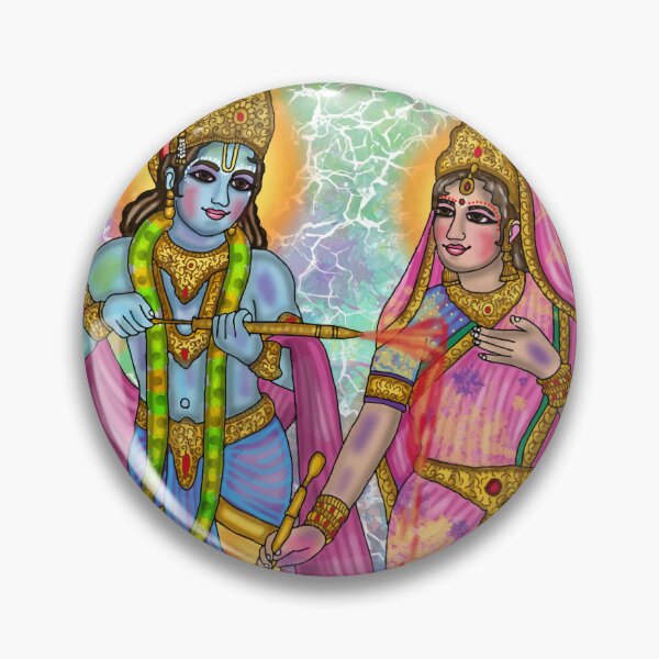 Item preview, Radha Krishna Digital Drawing | Divine Hindu Couple Spiritual Artwork designed and sold by Harshit_Digital_Arts.