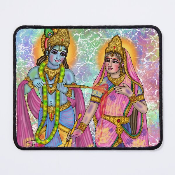 Item preview, Radha Krishna Digital Drawing | Divine Hindu Couple Spiritual Artwork designed and sold by Harshit_Digital_Arts.