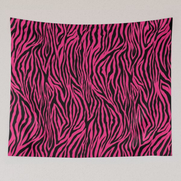 Aperçu de l'œuvre Imprimé animal zèbre rose vif et noir – Motif fuchsia éclatant créée et vendue par HO•Designs.