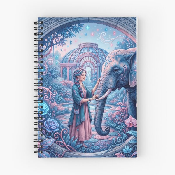 Item preview, Woman Bonding With Gentle Elephant In Garden designed and sold by Azurart2.
