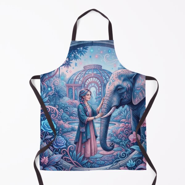 Item preview, Woman Bonding With Gentle Elephant In Garden designed and sold by Azurart2.