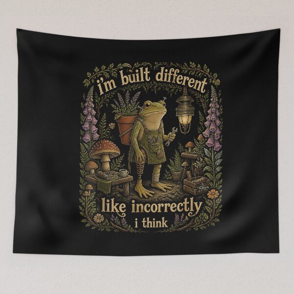 Item preview, I’m Built Different Like Incorrectly Funny Frog Art designed and sold by VioletNance.