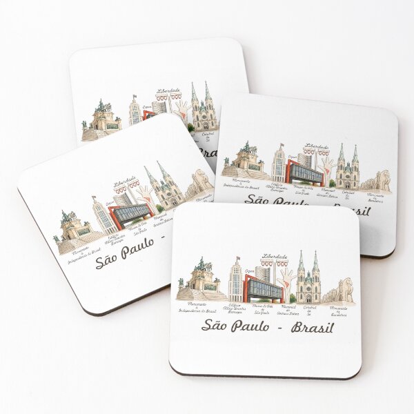 Item preview, Sao Paulo Brazil Skyline – Vintage Watercolor  Landmarks Illustration designed and sold by Sampa In Focus.