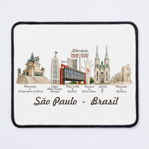 Item preview, Sao Paulo Brazil Skyline – Vintage Watercolor Landmarks Illustration designed and sold by Sampa In Focus.