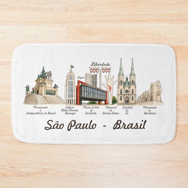 Item preview, Sao Paulo Brazil Skyline – Vintage Watercolor  Landmarks Illustration designed and sold by Sampa In Focus.