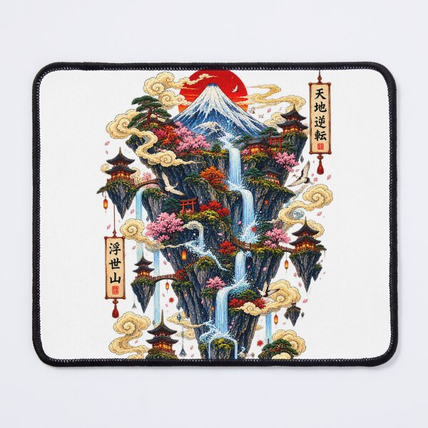 Item preview, The Eternal Mountain – Japanese Floating Mountain Ukiyo-e Fantasy Art designed and sold by Substance_life.