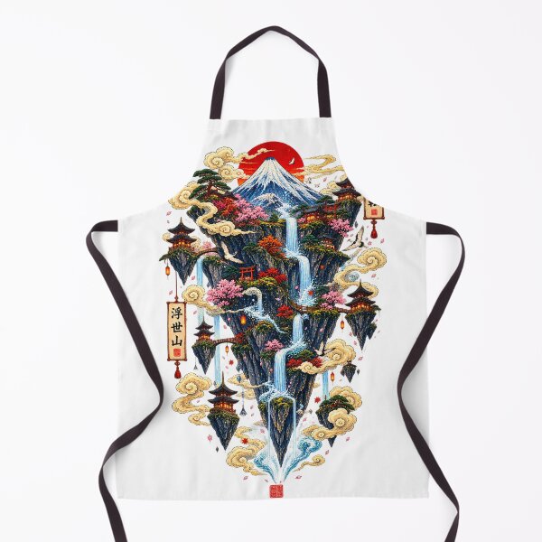 Item preview, The Eternal Mountain – Japanese Floating Mountain Ukiyo-e Fantasy Art designed and sold by Substance_life.