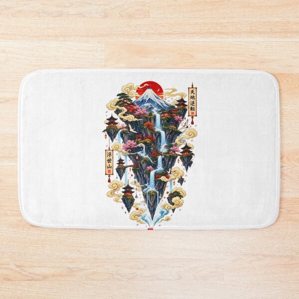 Item preview, The Eternal Mountain – Japanese Floating Mountain Ukiyo-e Fantasy Art designed and sold by Substance_life.