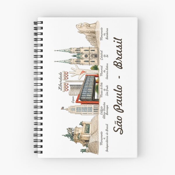 Item preview, Sao Paulo Brazil Vertical Skyline – Vintage  Watercolor Landmarks Portrait designed and sold by Sampa In Focus.