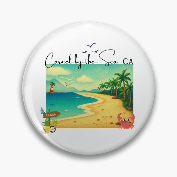 Item preview, Carmel-by-the-Sea California Vintage Painted Coastal Art | Beach Vacation Souvenir designed and sold by DonnaRaine.