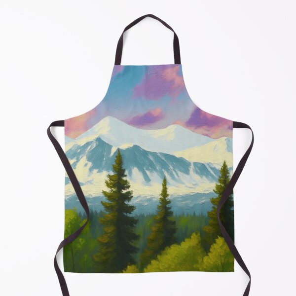 Item preview, Snowy Mountains and Forest Alaska Landscape Painting designed and sold by InkyCorvid.